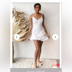 Do+Be white party dress ruffle skirt adjustable straps size small